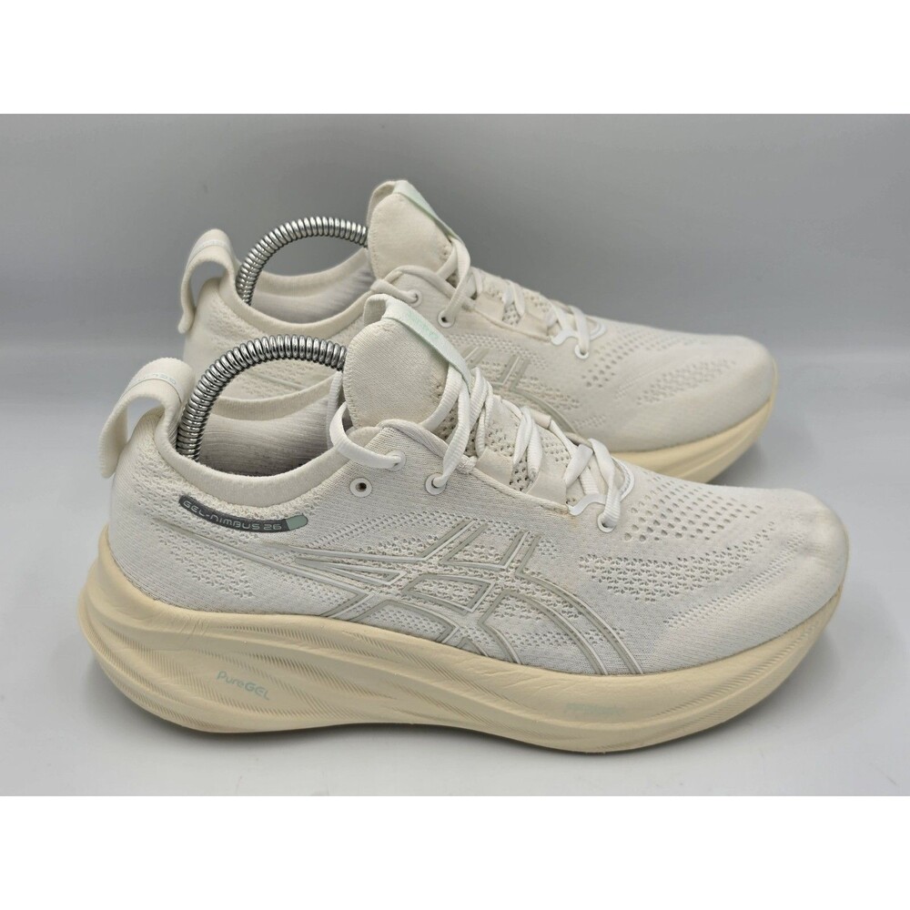 ASICS Womens GEL-NIMBUS 26 Triple White Running Walking Comfort Shoes Size 8.5